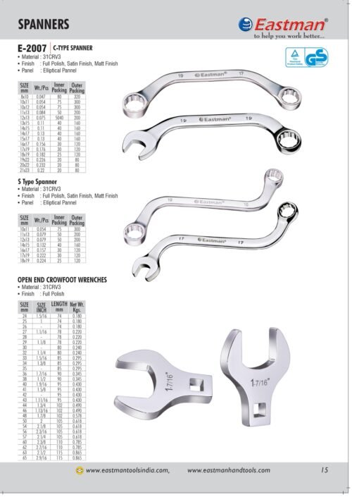 C Type Ring Spanner E-3000 - Image 2
