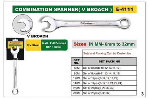 Combination V Broach Spanner (Long Length)  E-4111 - Image 2